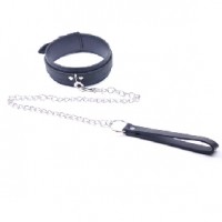 Collar with Lead/Leash Bondage Black